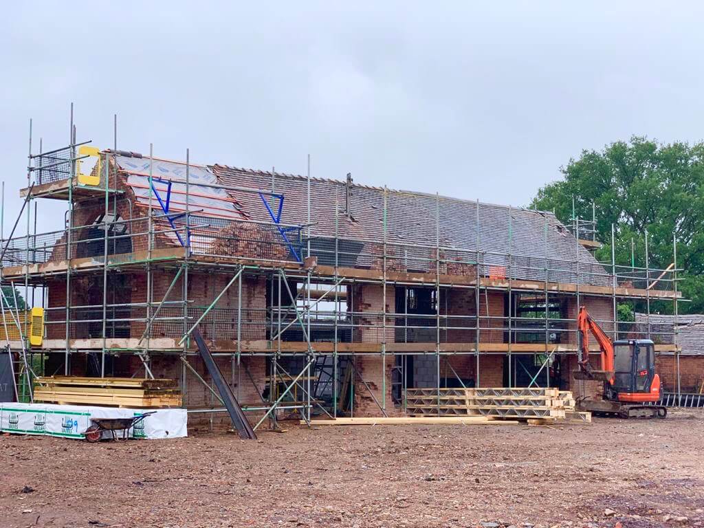 Progress on White Ladies Barns